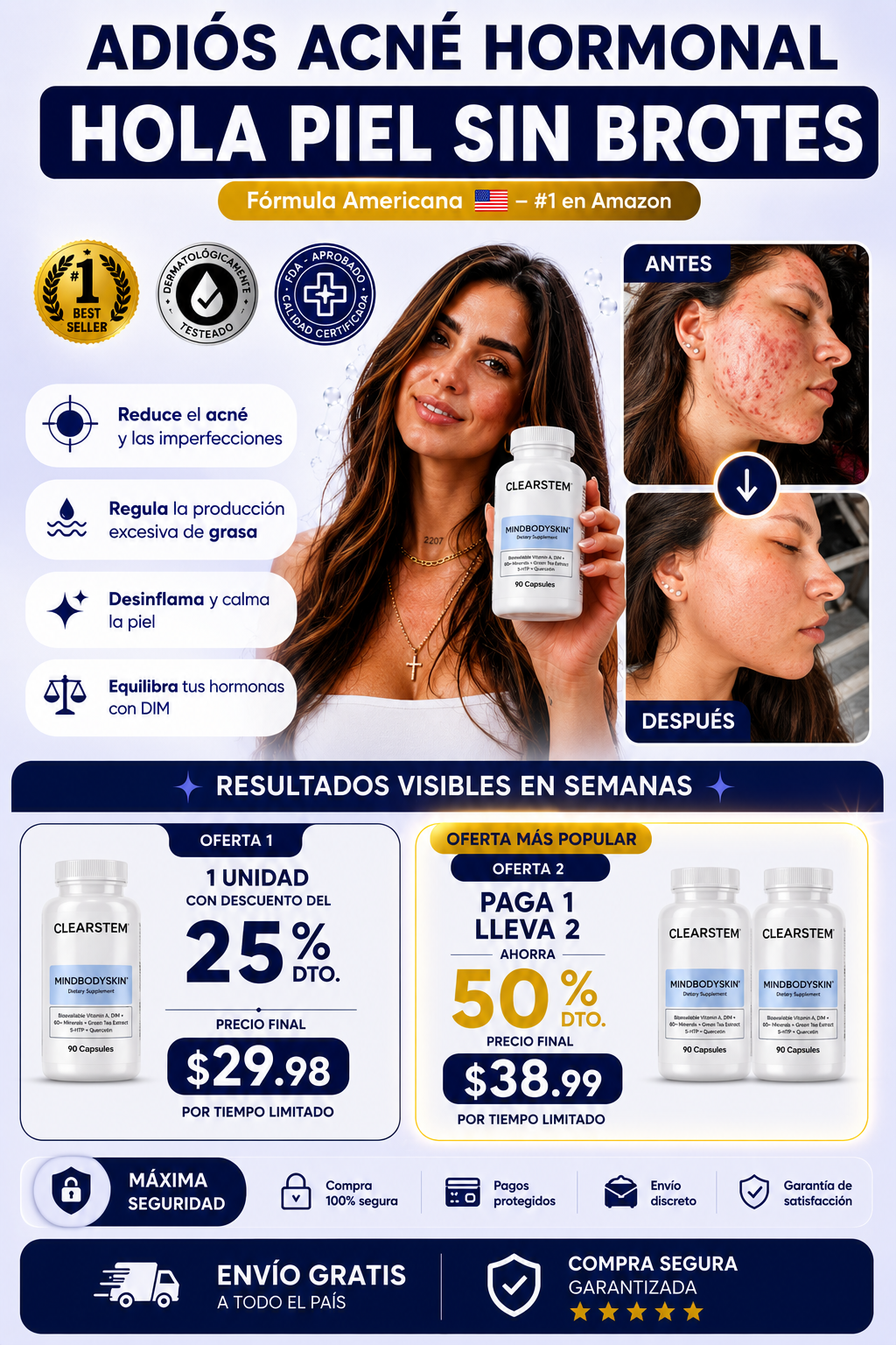 CLEARSTEM® Elimina el acné desde adentro